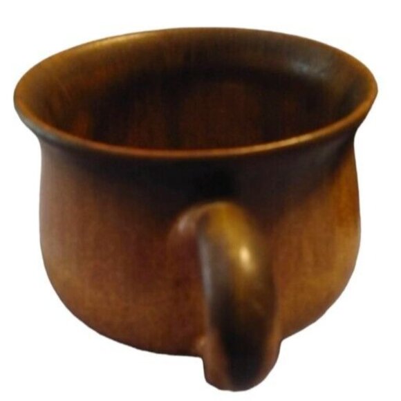 Vtg Denby brown drip made in England stoneware tea cup coffee mug with saucer - Picture 6 of 10